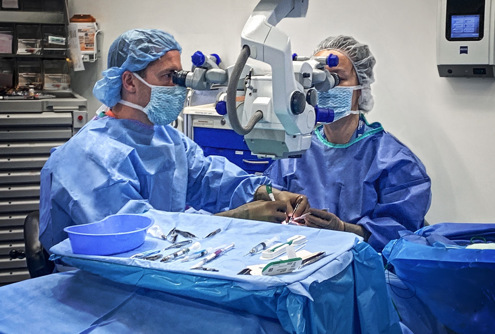 Ophthalmology Surgeons with Patient